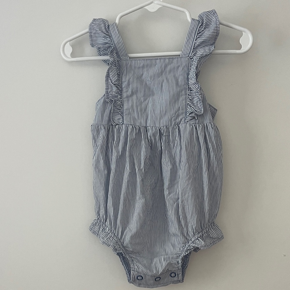 Carter’s Striped Baby Romper with Ruffle Straps